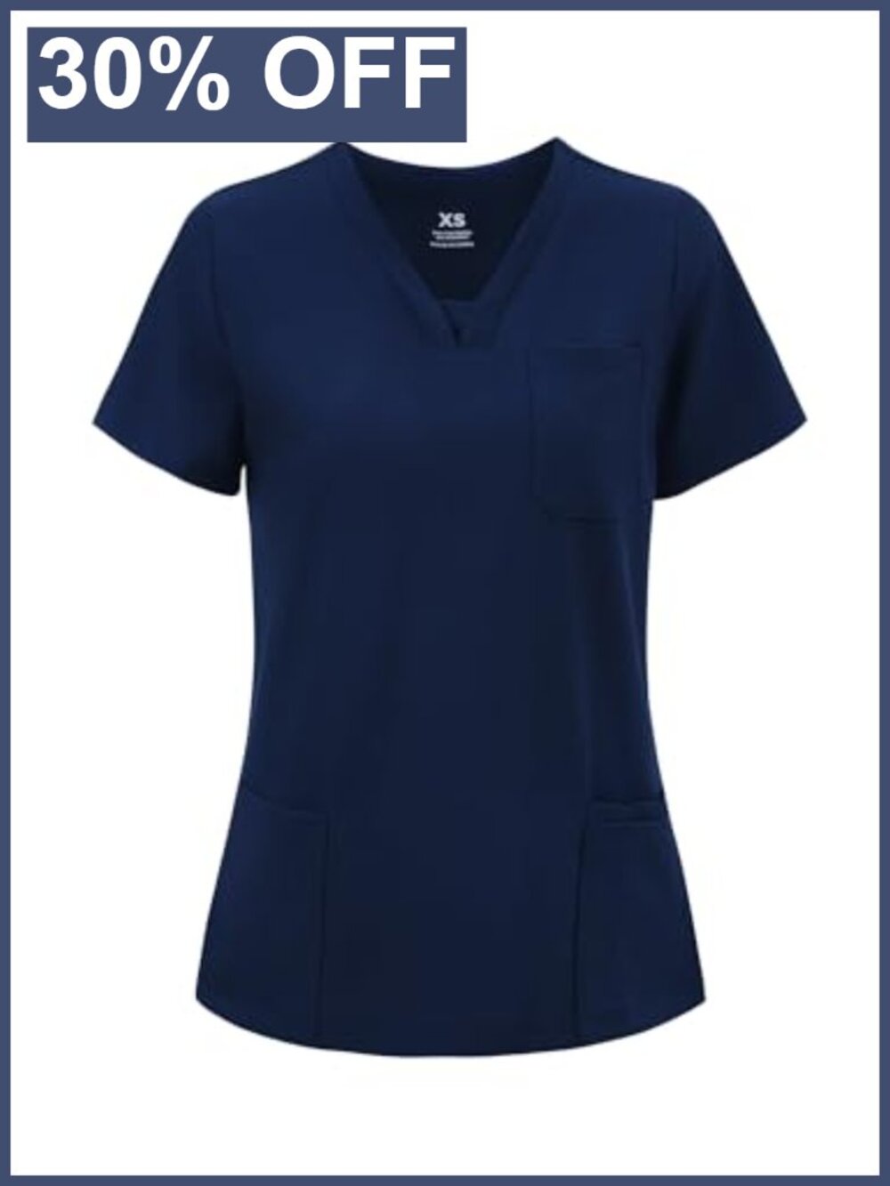 COZYFIT Women's V-Neck Scrub Top Stretch Water-Resistant Medical Uniform